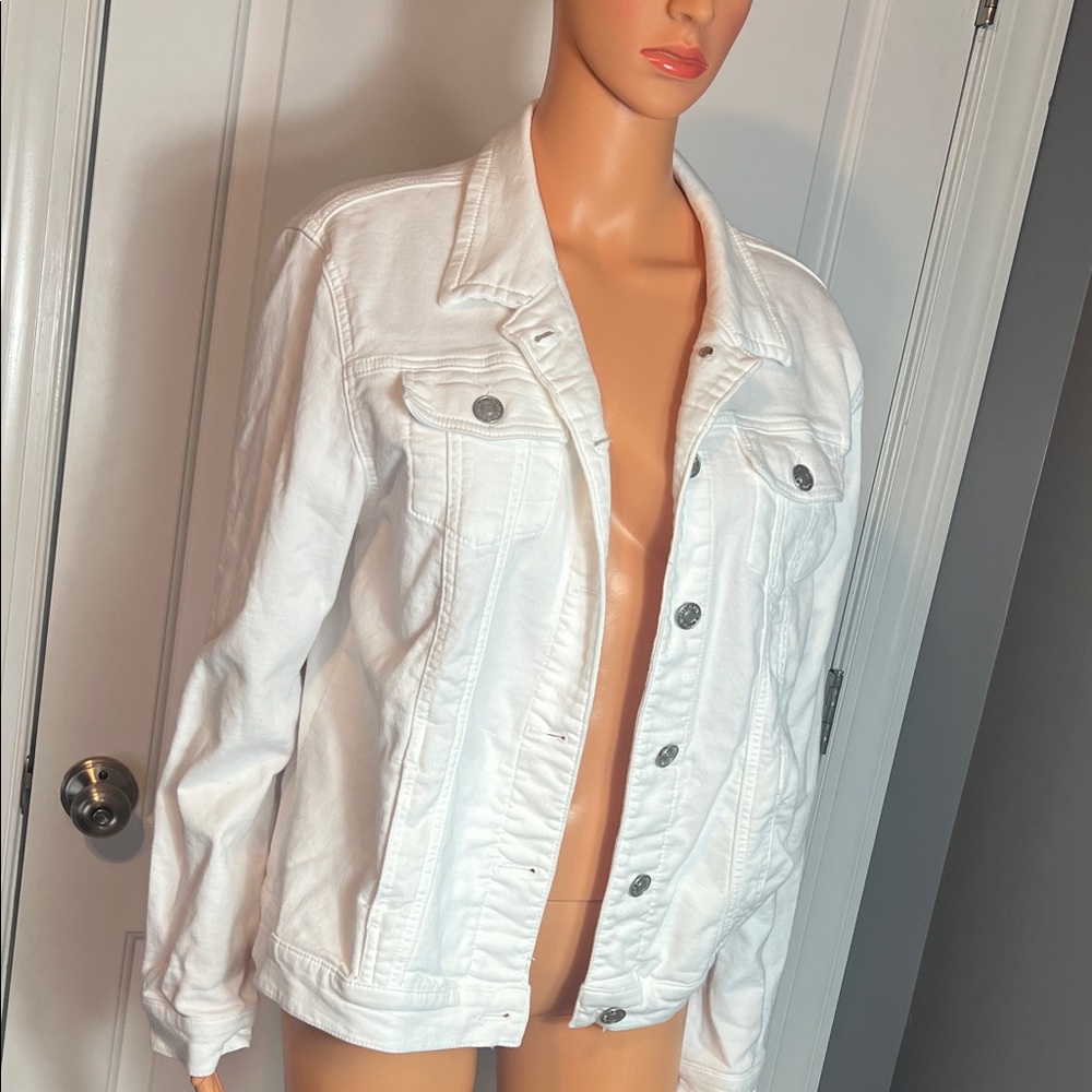 Buffalo David Bitton White Denim Jean Jacket
